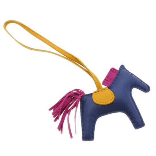 HERMES key ring Anemiro Navy Rodeo Charm PM Women Used Authentic