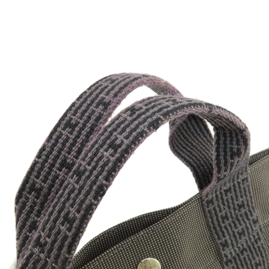 HERMES Tote Bag canvas gray Her LineMM