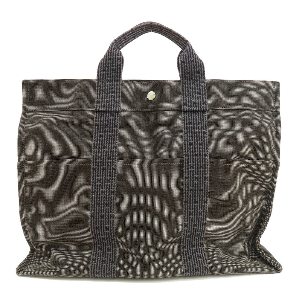HERMES Tote Bag canvas gray Her LineMM