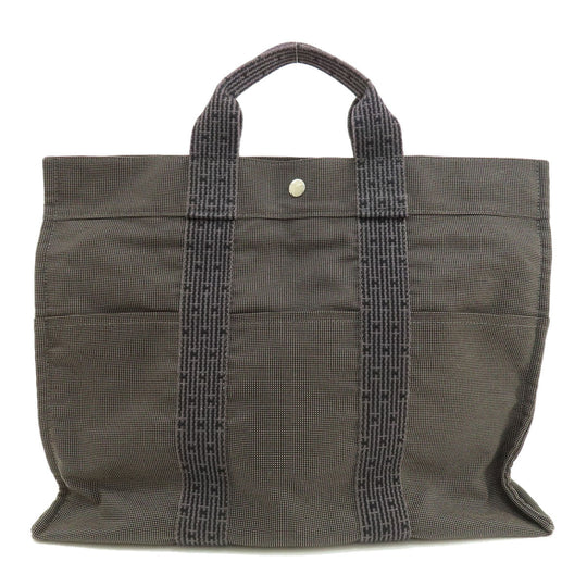 HERMES Tote Bag canvas gray Her LineMM