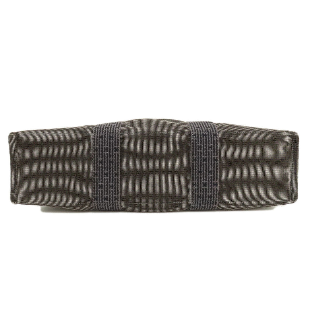 HERMES Tote Bag canvas gray Her LineMM