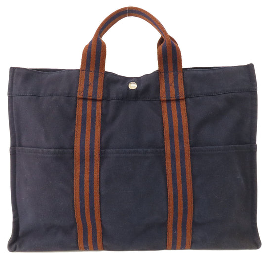 HERMES Tote Bag canvas Navy SackFool ToeMM