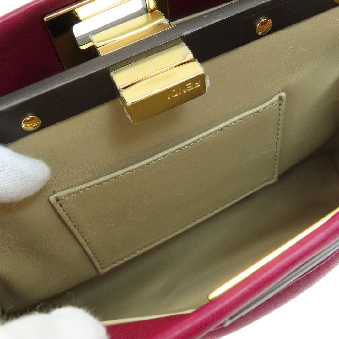 FENDI Handbag Calfskin purple Peek-a-boo mini