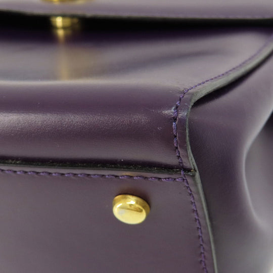 CELINE Handbag leather purple Star ball Women Used Authentic