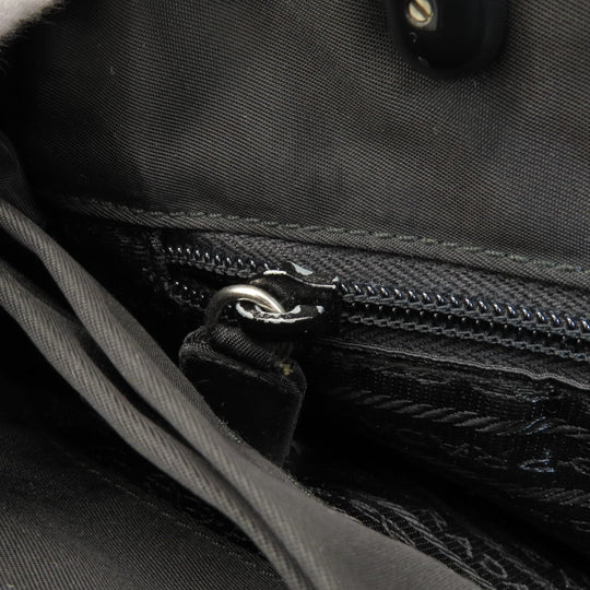 PRADA Handbag Nylon black logoMetal Women Used Authentic