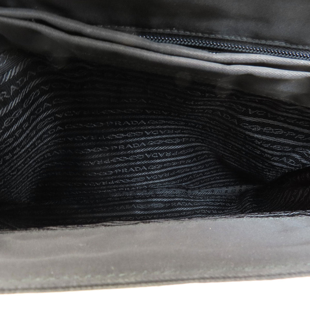 PRADA Handbag Nylon black logoMetal Women Used Authentic