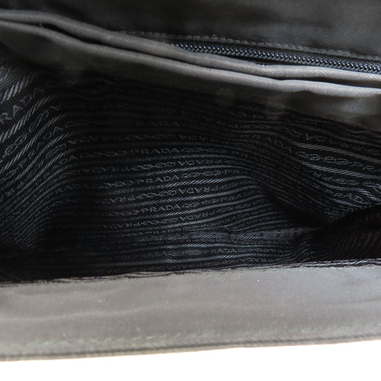PRADA Handbag Nylon black logoMetal Women Used Authentic