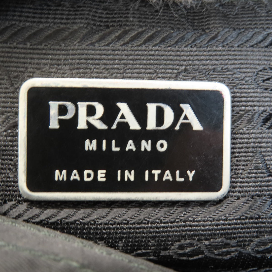 PRADA Handbag Nylon black logoMetal Women Used Authentic