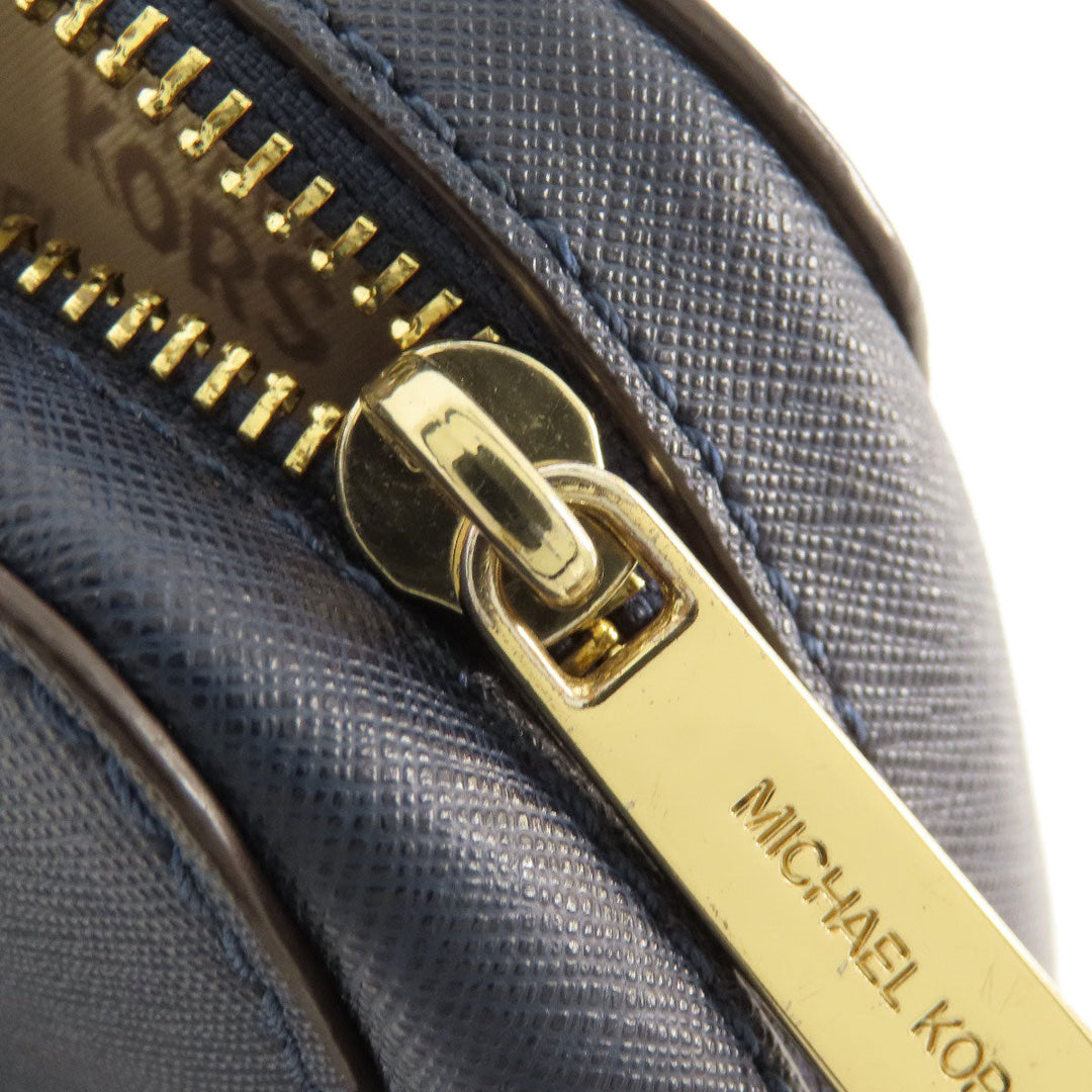 MICHAEL KORS Handbag leather Navy 2WAY Women Used Authentic