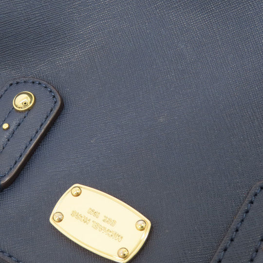 MICHAEL KORS Handbag leather Navy 2WAY Women Used Authentic