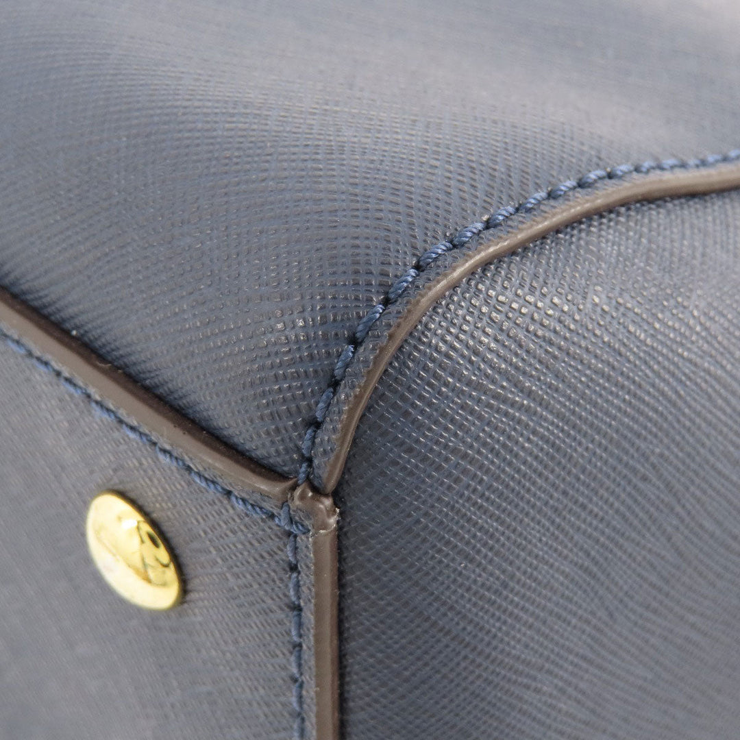 MICHAEL KORS Handbag leather Navy 2WAY Women Used Authentic