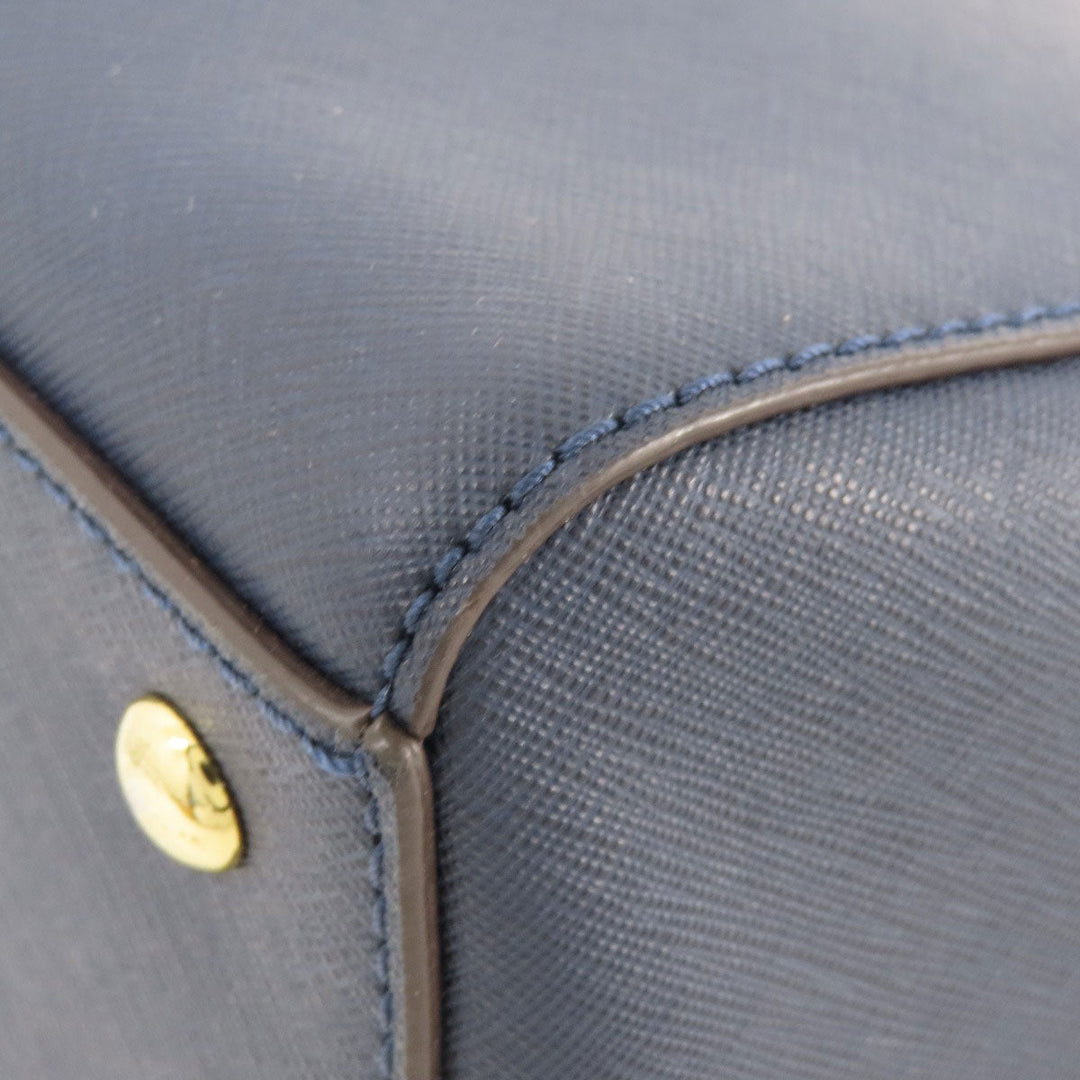 MICHAEL KORS Handbag leather Navy 2WAY Women Used Authentic