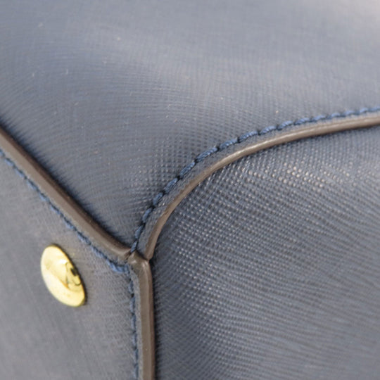 MICHAEL KORS Handbag leather Navy 2WAY Women Used Authentic