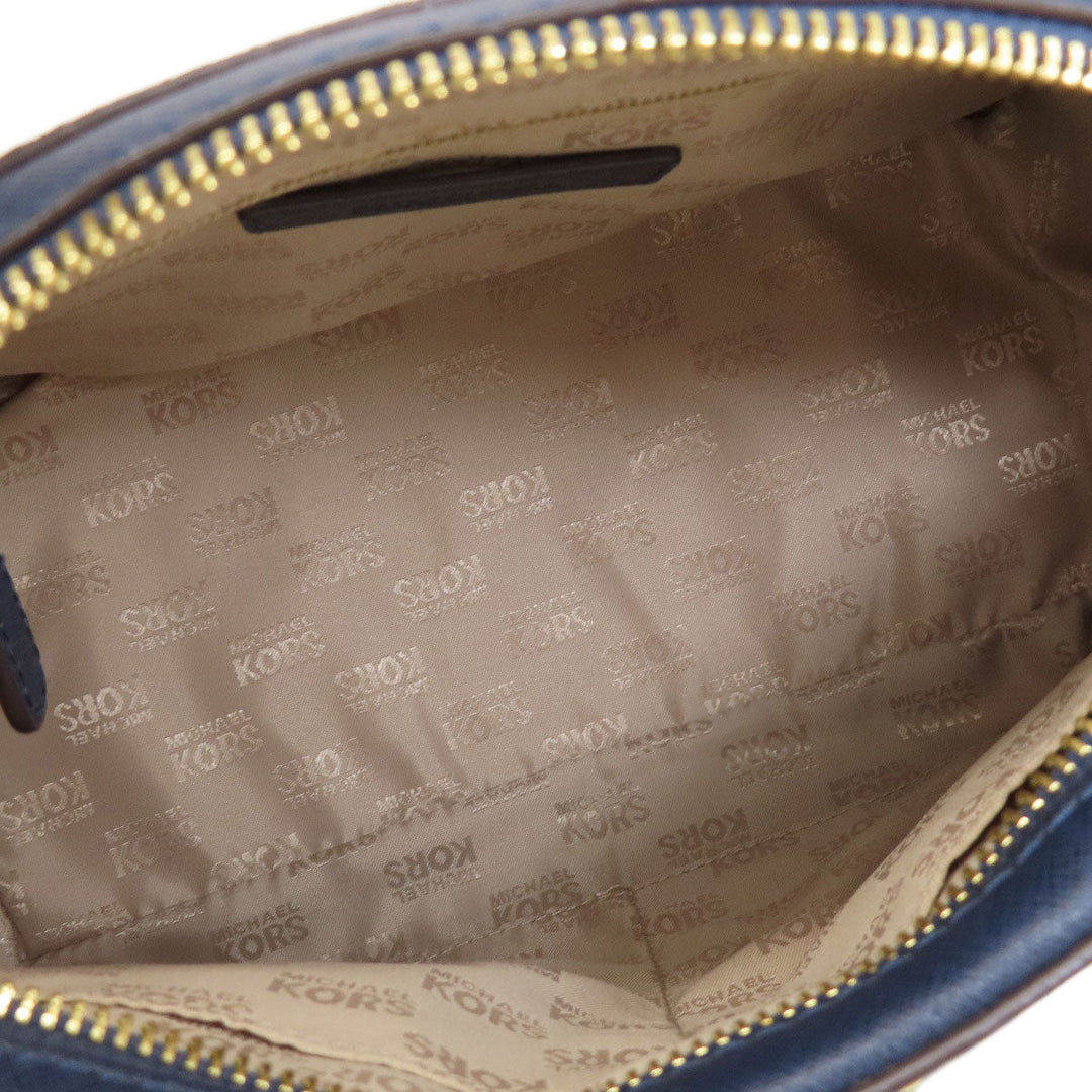MICHAEL KORS Handbag leather Navy 2WAY Women Used Authentic