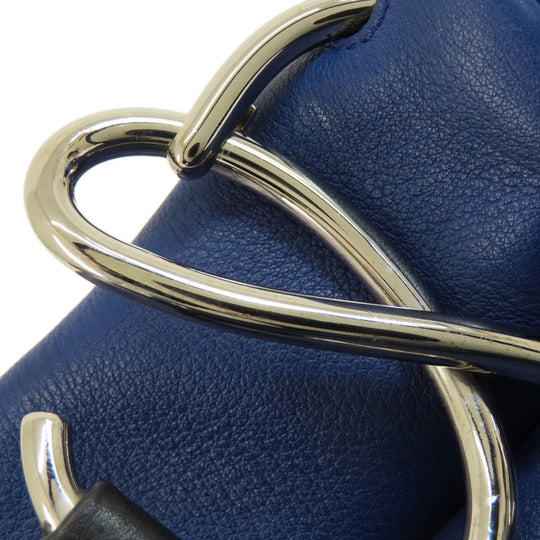LOEWE Shoulder Bag leather blue one belt anagram