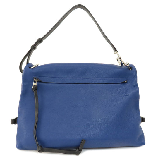 LOEWE Shoulder Bag leather blue one belt anagram