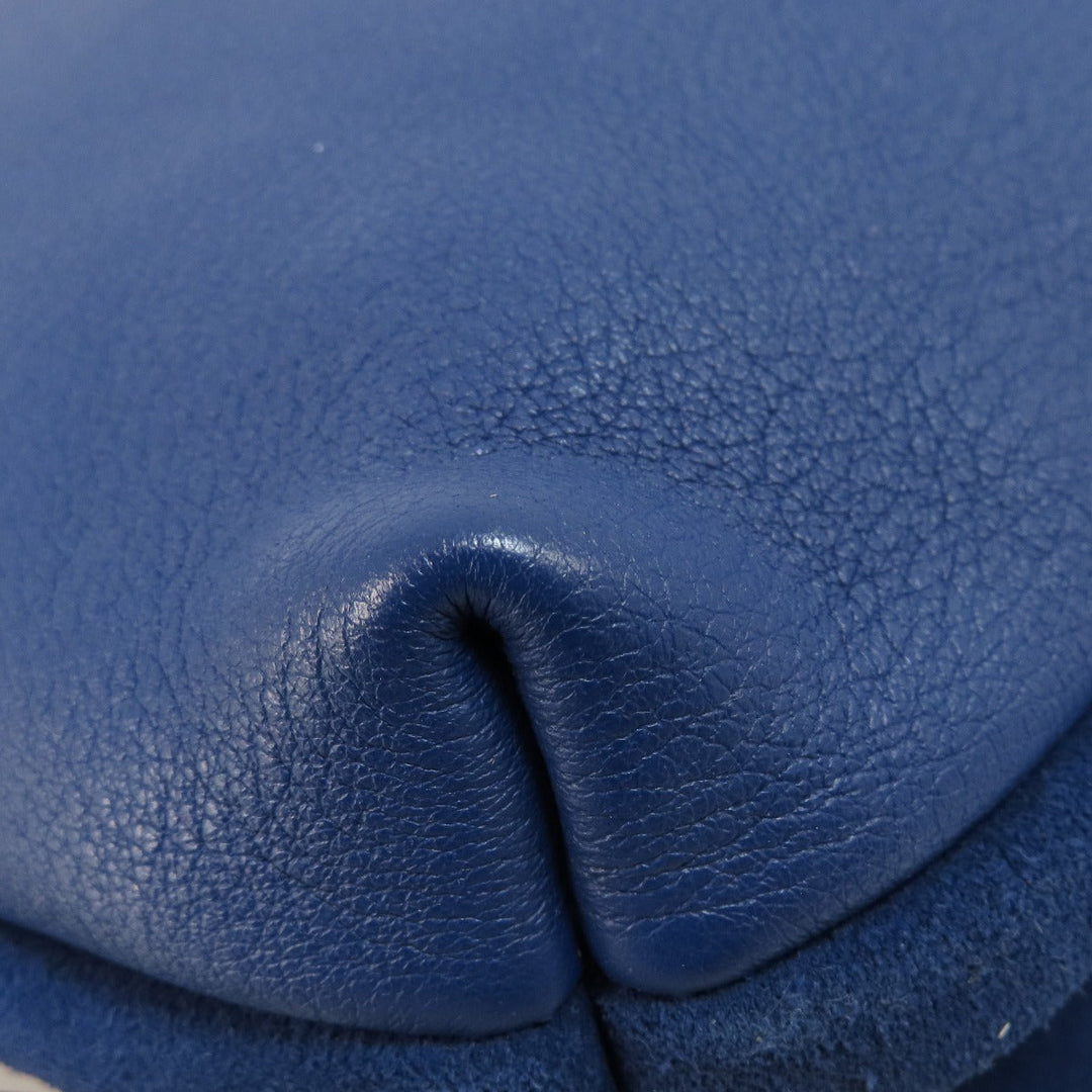 LOEWE Shoulder Bag leather blue one belt anagram