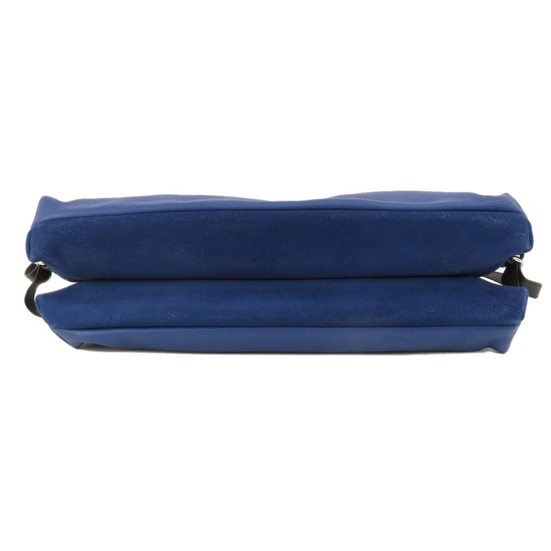 LOEWE Shoulder Bag leather blue one belt anagram
