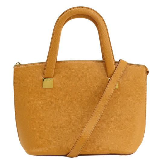 CELINE Handbag leather Brown 2WAY Women Used Authentic