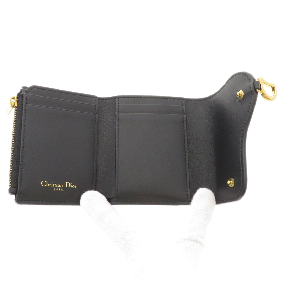 Christian Dior Bifold Wallet Calfskin black saddle