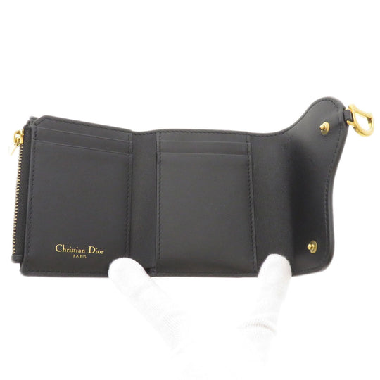 Christian Dior Bifold Wallet Calfskin black saddle