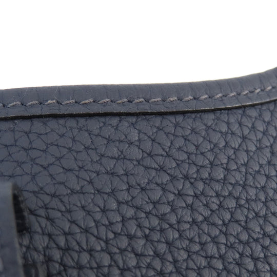 HERMES Shoulder Bag Taurillon Clemence blue Evelyn TPM Blue Nuit Gold Metal