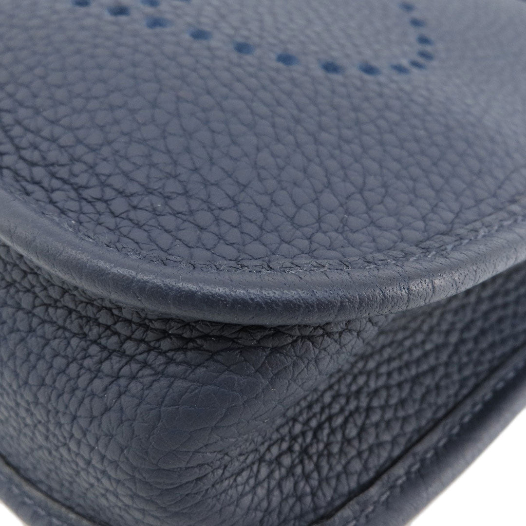 HERMES Shoulder Bag Taurillon Clemence blue Evelyn TPM Blue Nuit Gold Metal