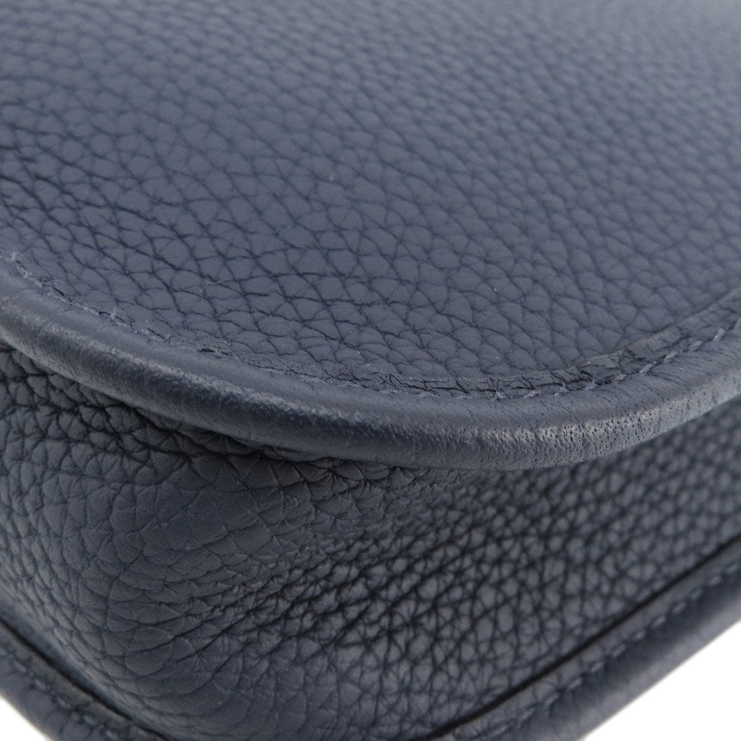 HERMES Shoulder Bag Taurillon Clemence blue Evelyn TPM Blue Nuit Gold Metal