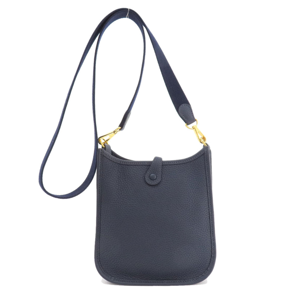 HERMES Shoulder Bag Taurillon Clemence blue Evelyn TPM Blue Nuit Gold Metal