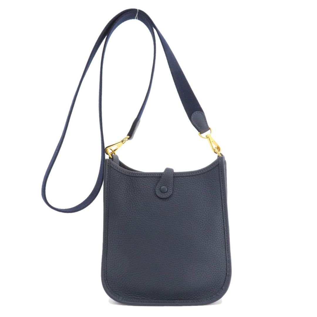 HERMES Shoulder Bag Taurillon Clemence blue Evelyn TPM Blue Nuit Gold Metal