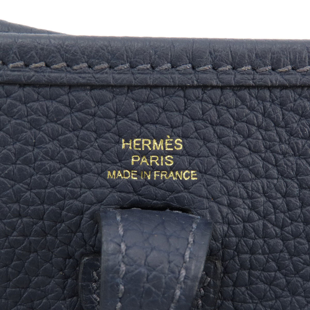 HERMES Shoulder Bag Taurillon Clemence blue Evelyn TPM Blue Nuit Gold Metal