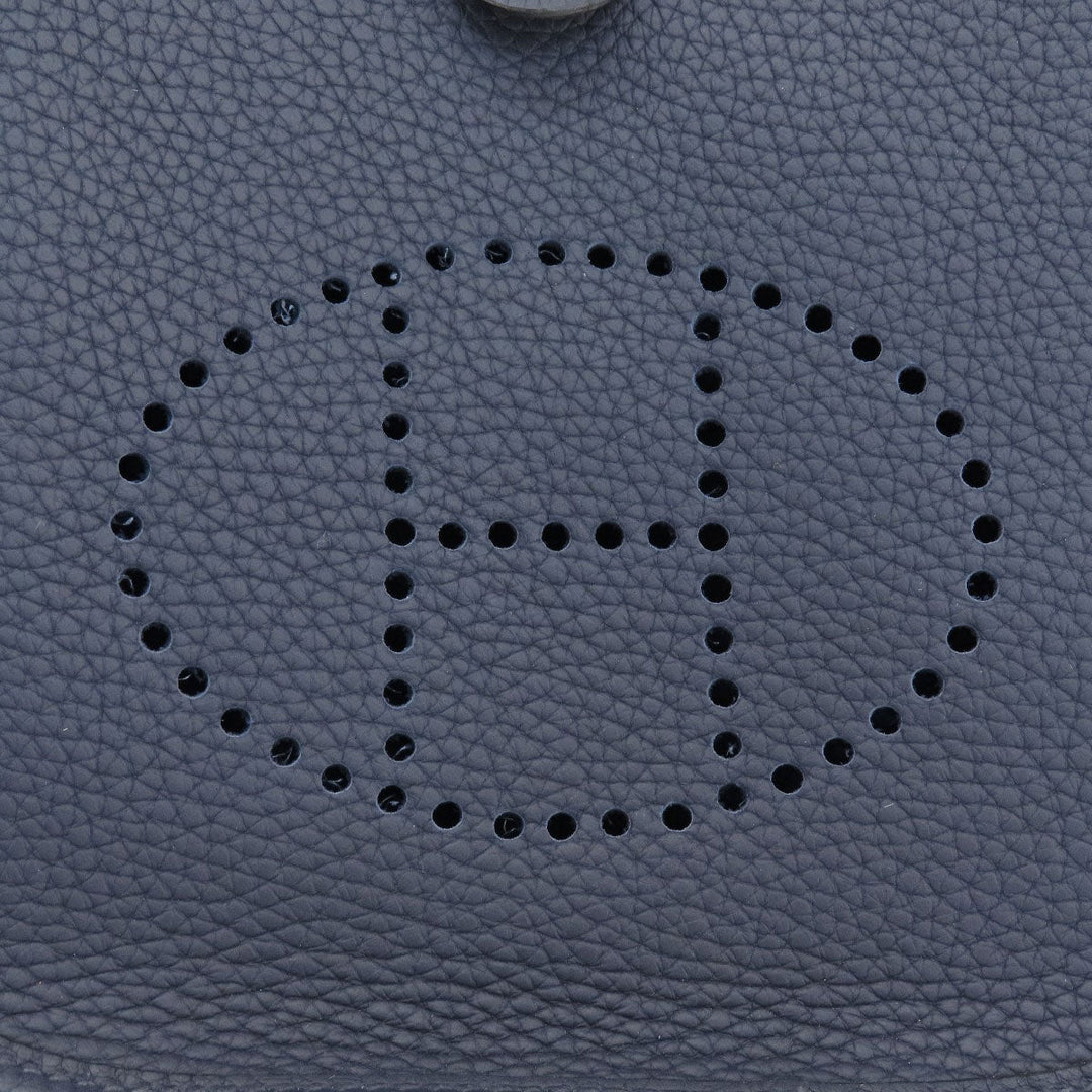 HERMES Shoulder Bag Taurillon Clemence blue Evelyn TPM Blue Nuit Gold Metal