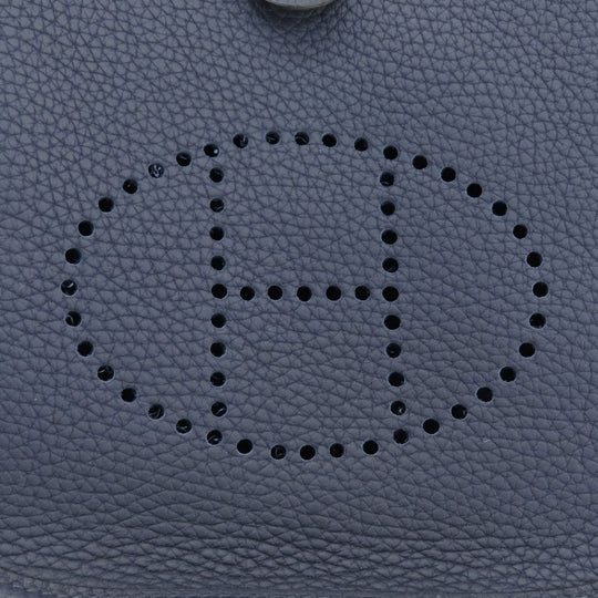 HERMES Shoulder Bag Taurillon Clemence blue Evelyn TPM Blue Nuit Gold Metal