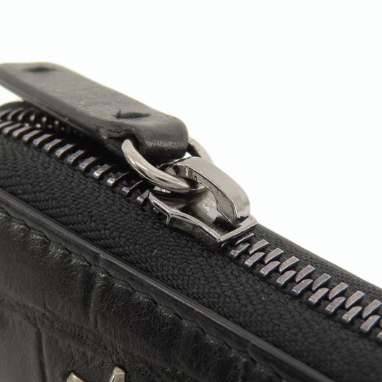 JIMMY CHOO Long Wallet Purse leather black Star studs
