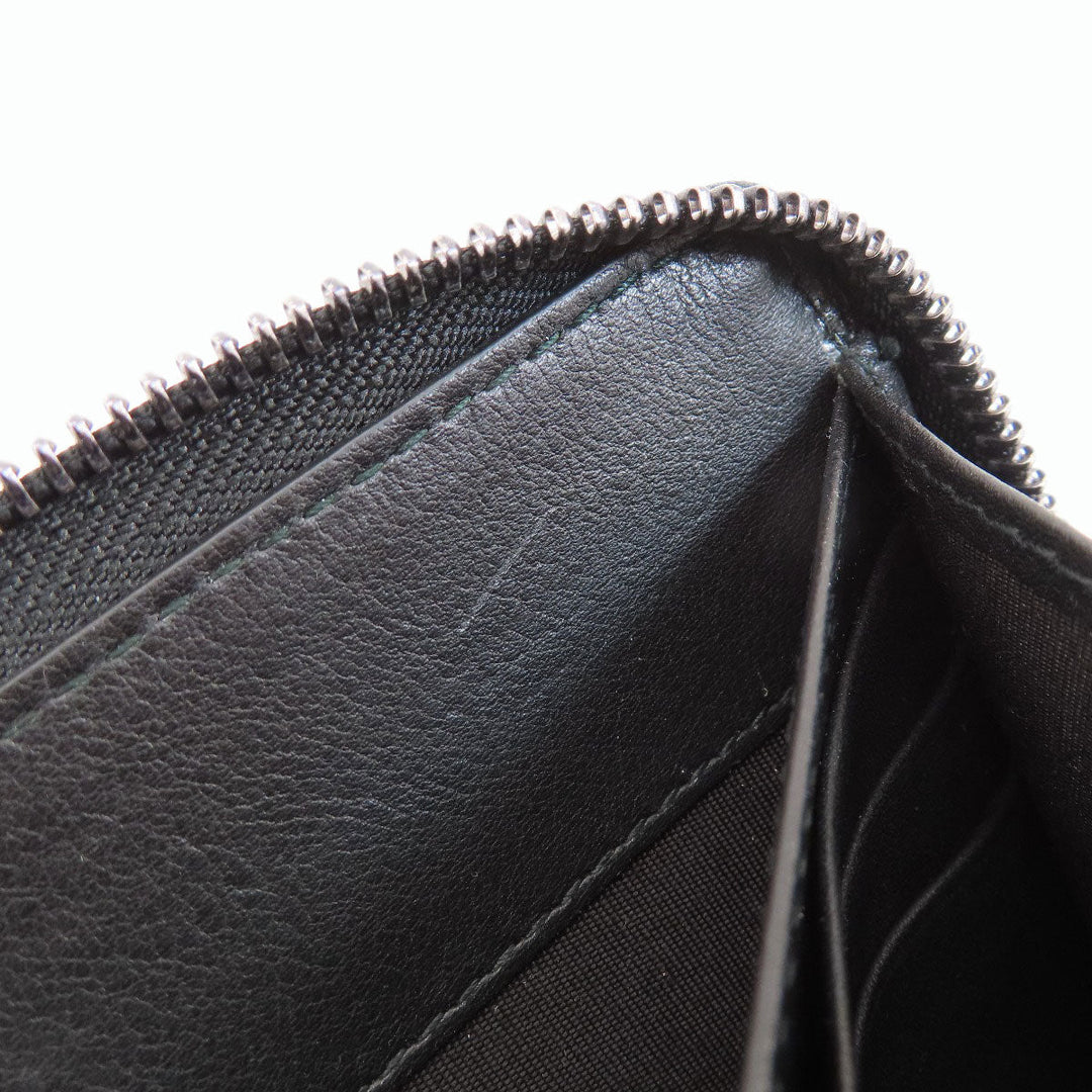 JIMMY CHOO Long Wallet Purse leather black Star studs