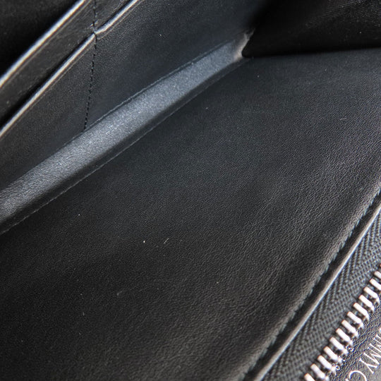 JIMMY CHOO Long Wallet Purse leather black Star studs