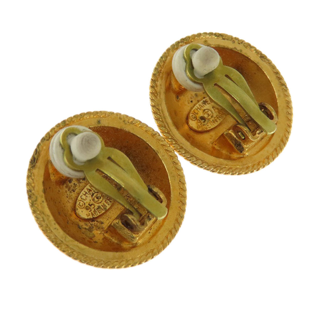 CHANEL Earring metallic gold COCO Mark