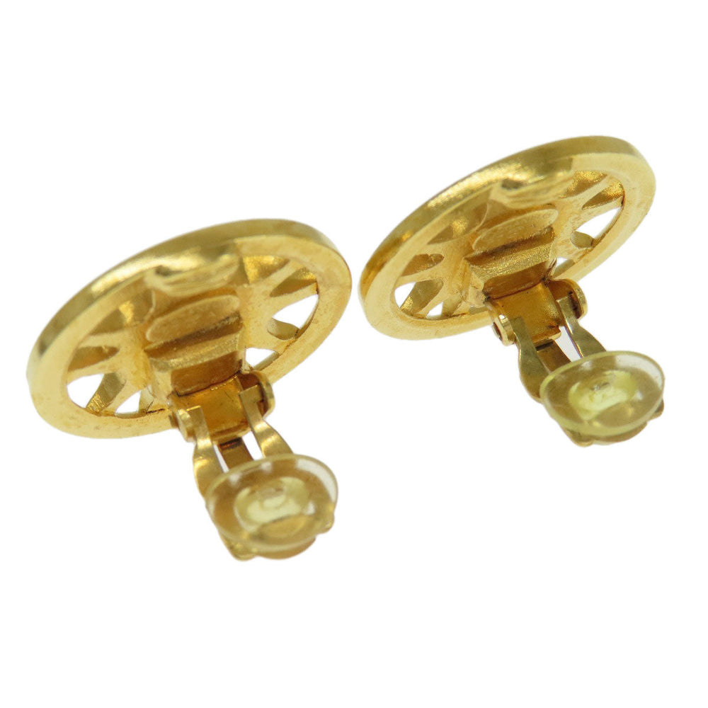 CHANEL Earring metallic gold COCO Mark Women Used Authentic