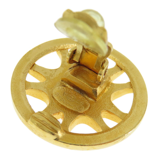 CHANEL Earring metallic gold COCO Mark Women Used Authentic