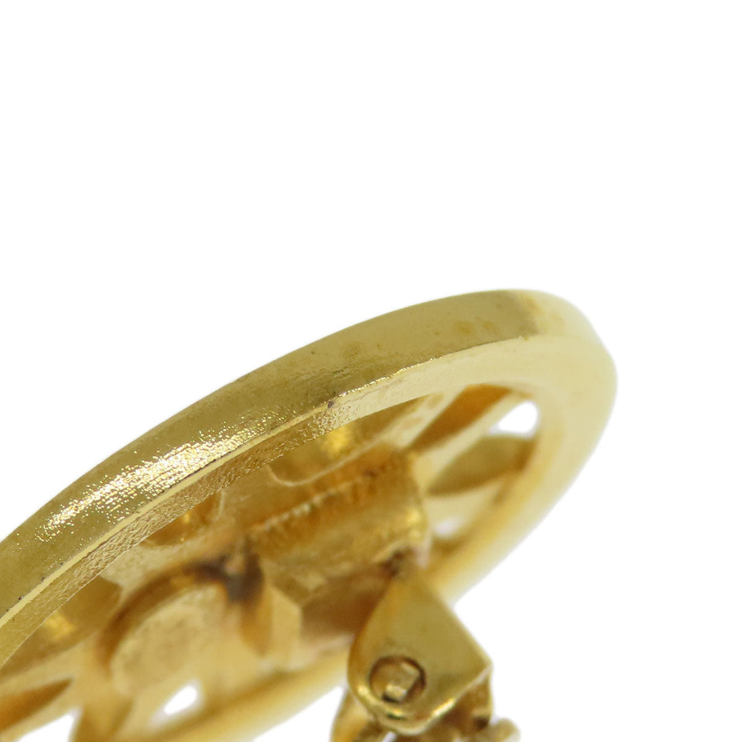 CHANEL Earring metallic gold COCO Mark Women Used Authentic