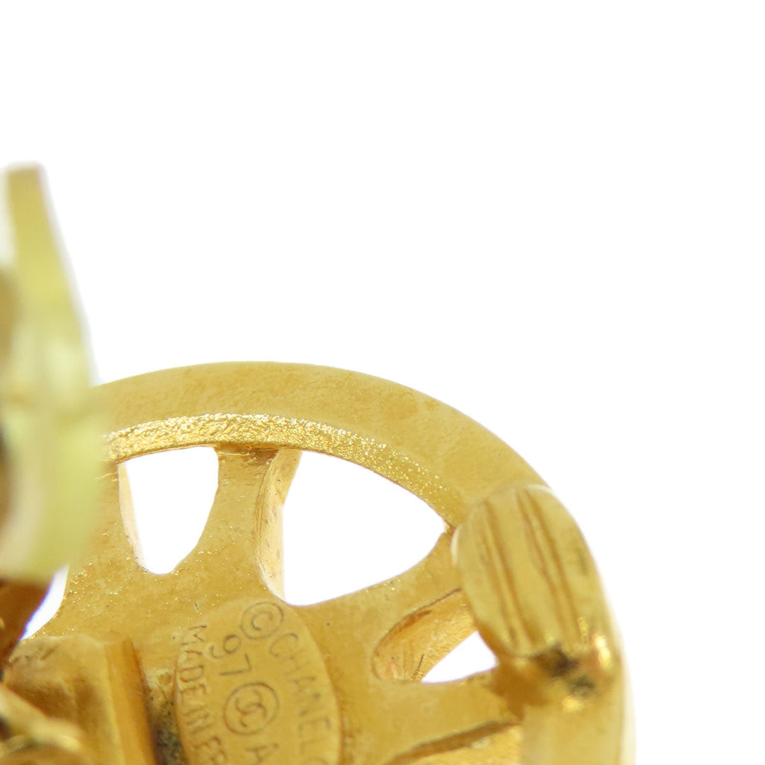 CHANEL Earring metallic gold COCO Mark Women Used Authentic
