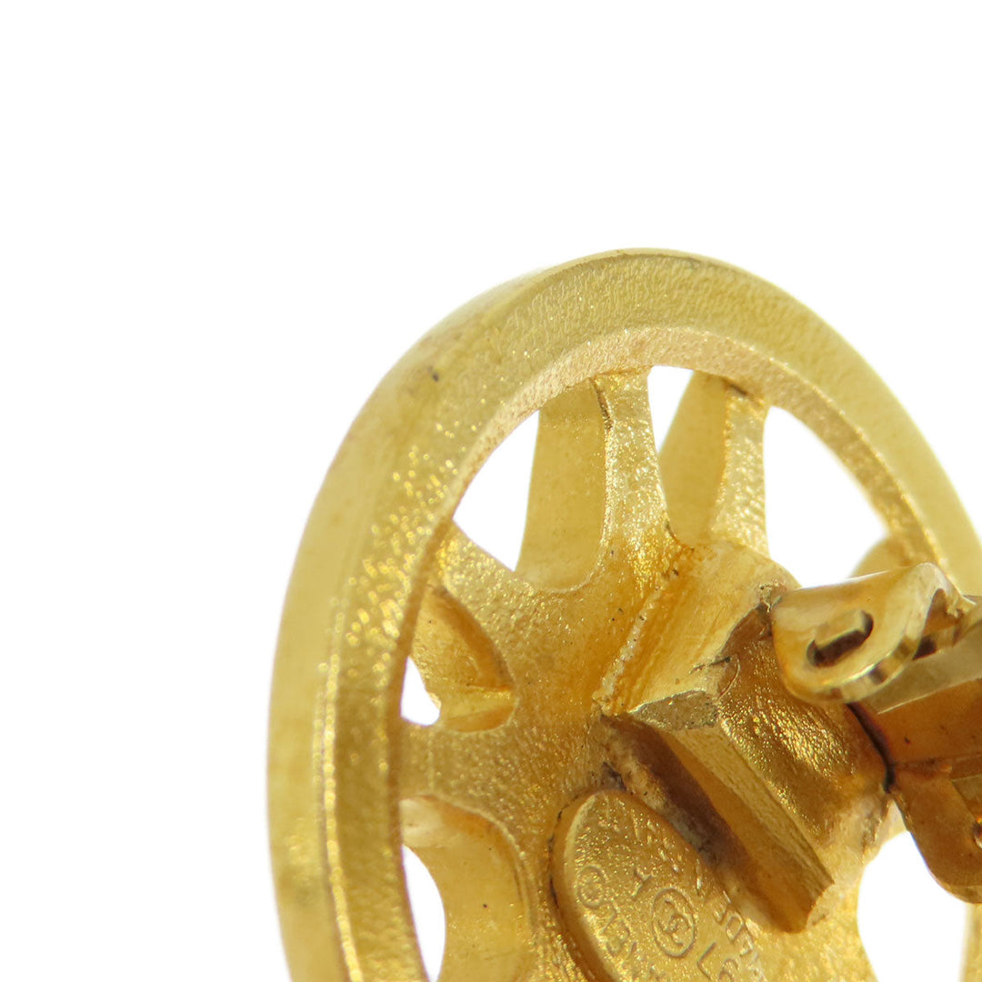 CHANEL Earring metallic gold COCO Mark Women Used Authentic