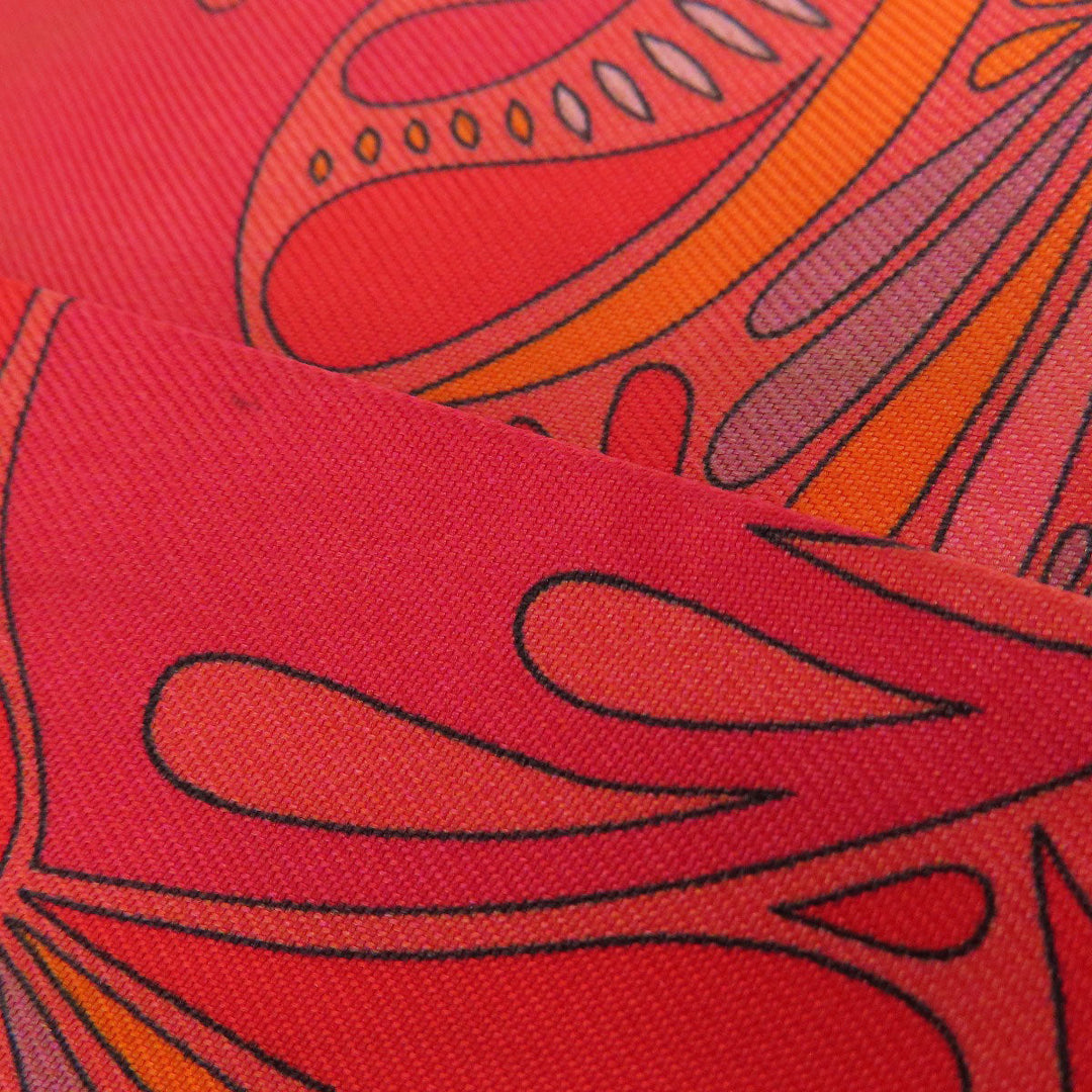 HERMES scarf silk Red Twilly Women Used Authentic