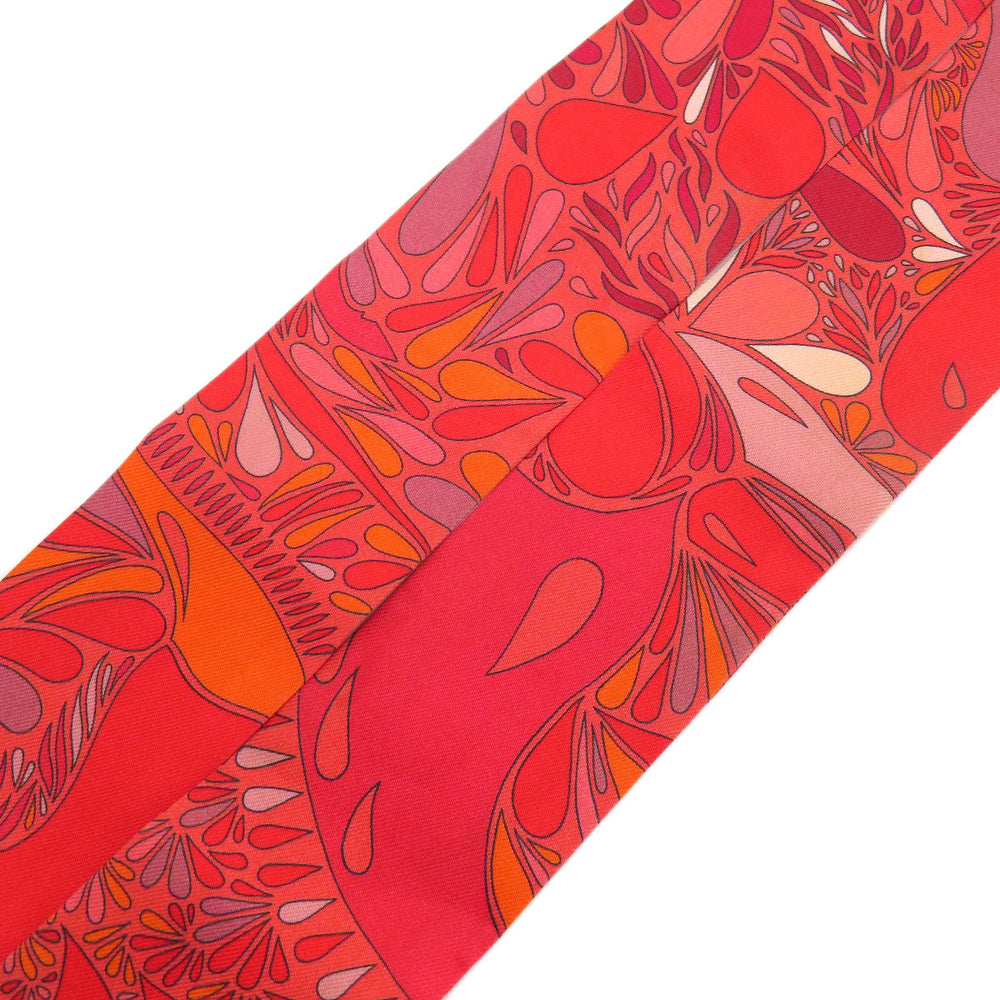 HERMES scarf silk Red Twilly Women Used Authentic
