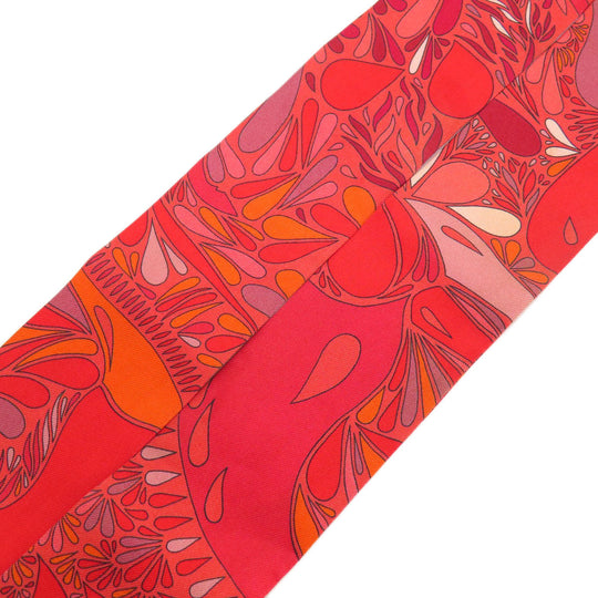 HERMES scarf silk Red Twilly Women Used Authentic