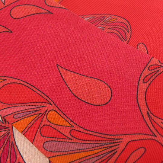 HERMES scarf silk Red Twilly Women Used Authentic