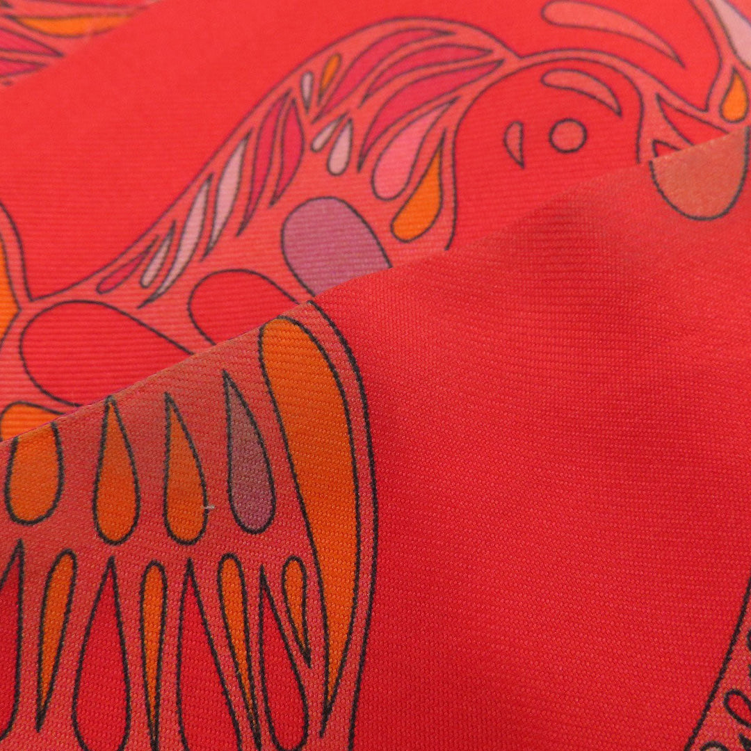 HERMES scarf silk Red Twilly Women Used Authentic