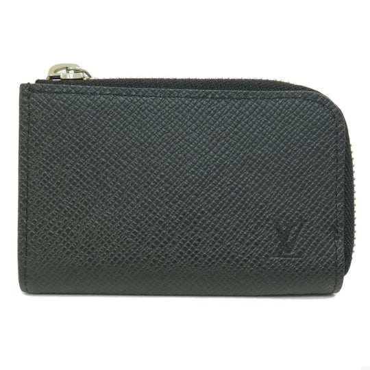 LOUIS VUITTON Coin case M63375 Taiga Leather black portomonejour ardoise