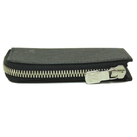 LOUIS VUITTON Coin case M63375 Taiga Leather black portomonejour ardoise