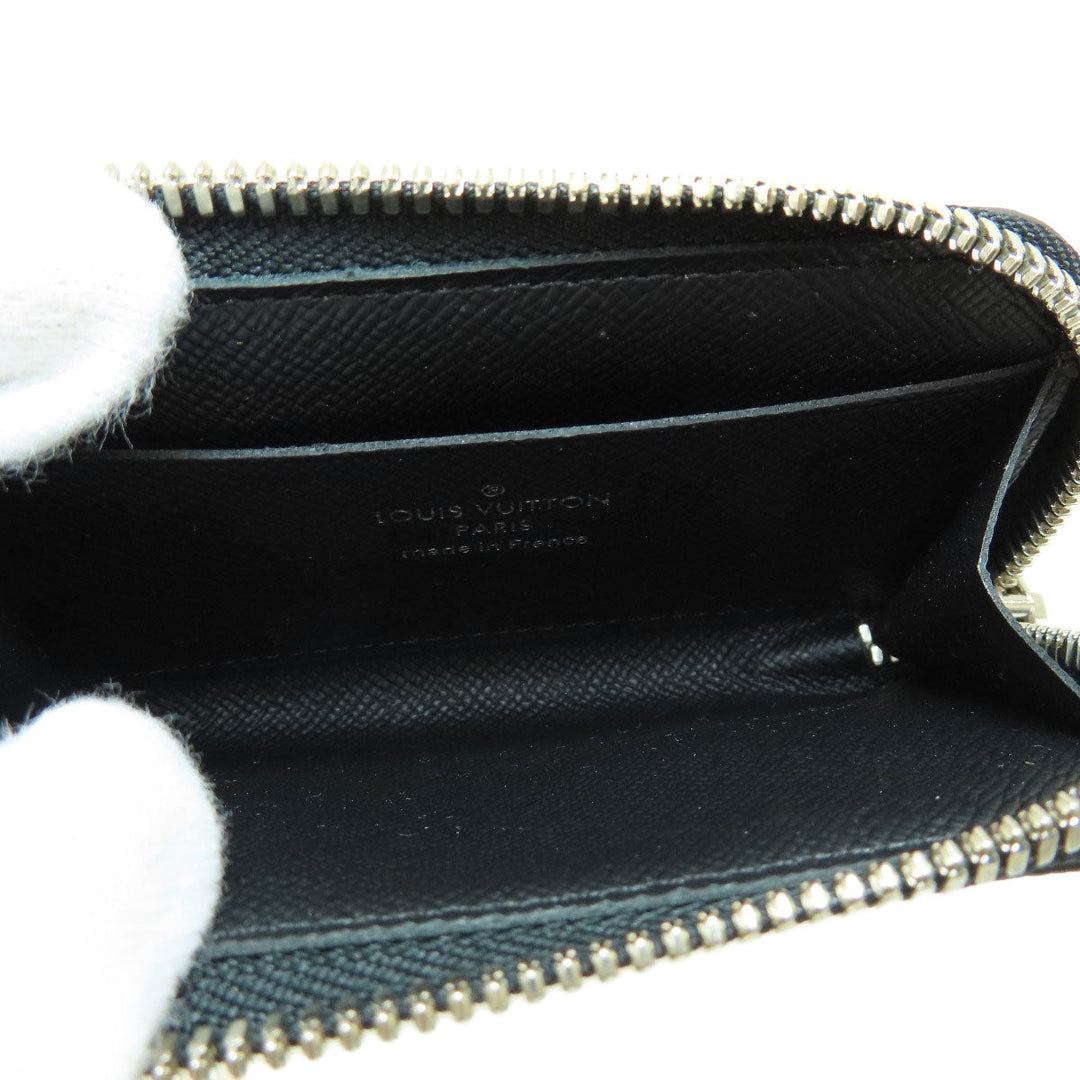 LOUIS VUITTON Coin case M63375 Taiga Leather black portomonejour ardoise